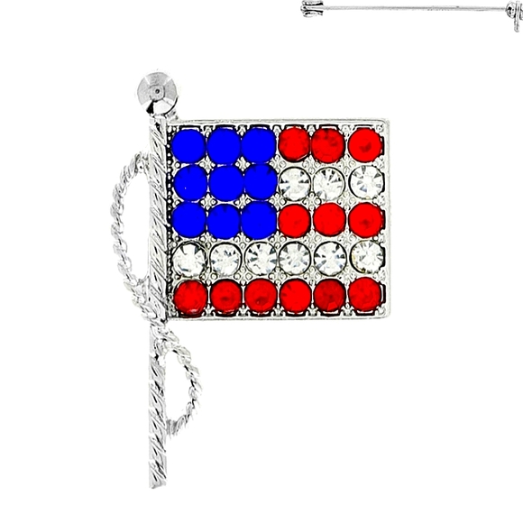 American Patriotic Flag Broach Pin Memorial Day, July 4th - Picture 1 of 2